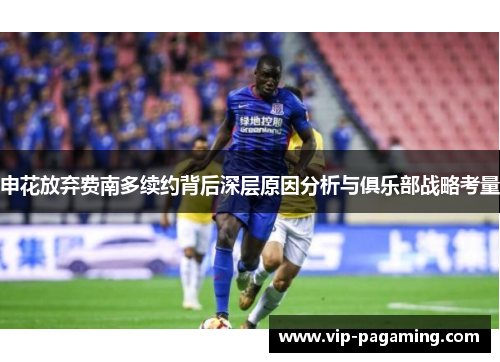 申花放弃费南多续约背后深层原因分析与俱乐部战略考量