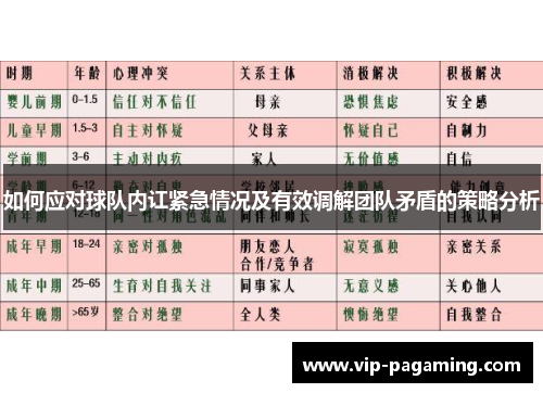 如何应对球队内讧紧急情况及有效调解团队矛盾的策略分析