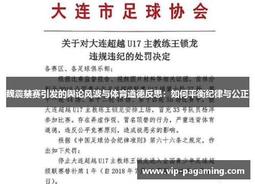 魏震禁赛引发的舆论风波与体育道德反思：如何平衡纪律与公正
